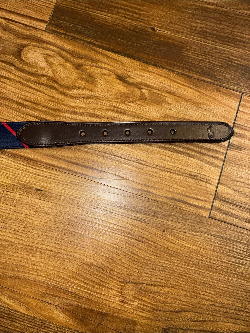 Polo Ralph Lauren Ribbon & Leather Flag Sweater Polo Bear Motif Belt - Picture 5 of 6